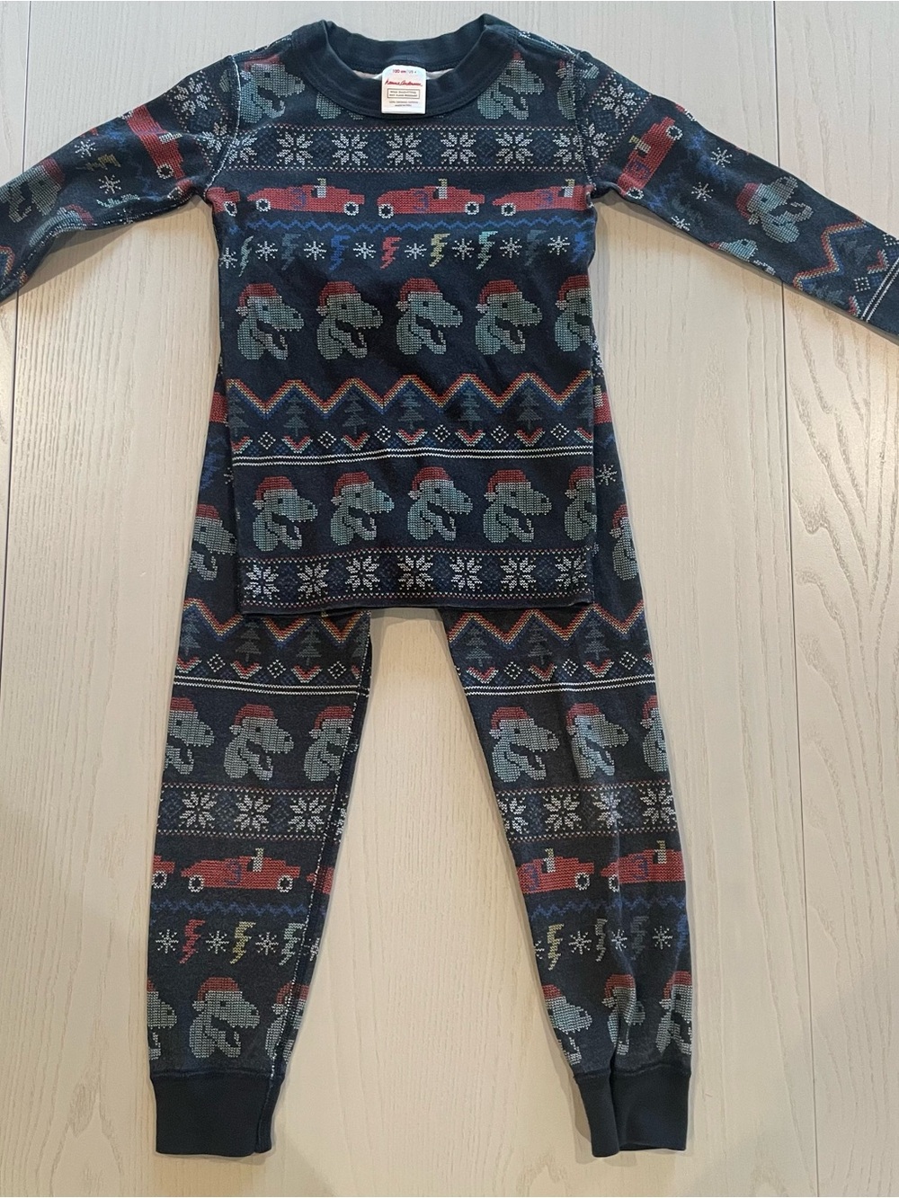 Hanna Andersson HannaJams Long John Pajama Set Dino Fair Isle - Size 4 100